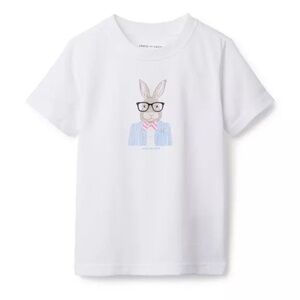 Janie and Jack White Easter Bunny Graphic Tee - Size 5